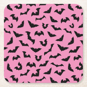 Pastel goth rosa fladdermöss mönster halloween underlägg papper kvadrat