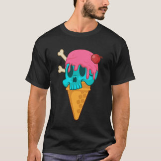 Pastel Goth Skull Ice Cream Dessert Food Ice Cream T Shirt