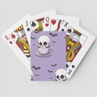 Pastel Goth Skull in Teacup Casinokort