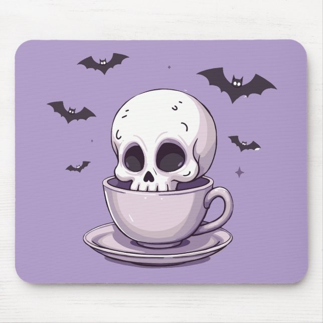 Pastel Goth Skull in Teacup Musmatta (Framsidan)