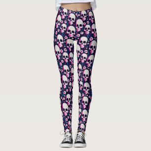 Pastel Goth Skull Leggings