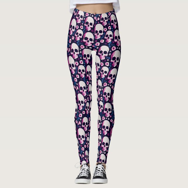 Pastel Goth Skull Leggings (Framsida)