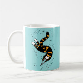 Pastel Goth Swimming Cat Skeleton Kaffemugg