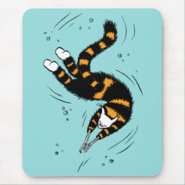 Pastel Goth Swimming Cat Skeleton Musmatta