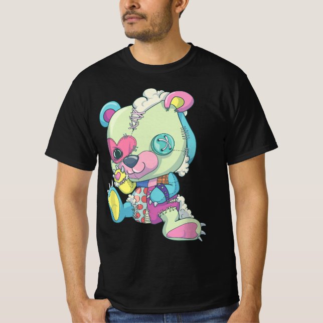 Pastel Goth Teddy Bear  T Shirt (Framsida)