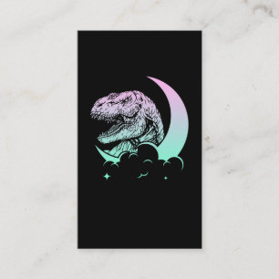 Pastel Goth Trex Måne Wiccan Dinosaurs Visitkort