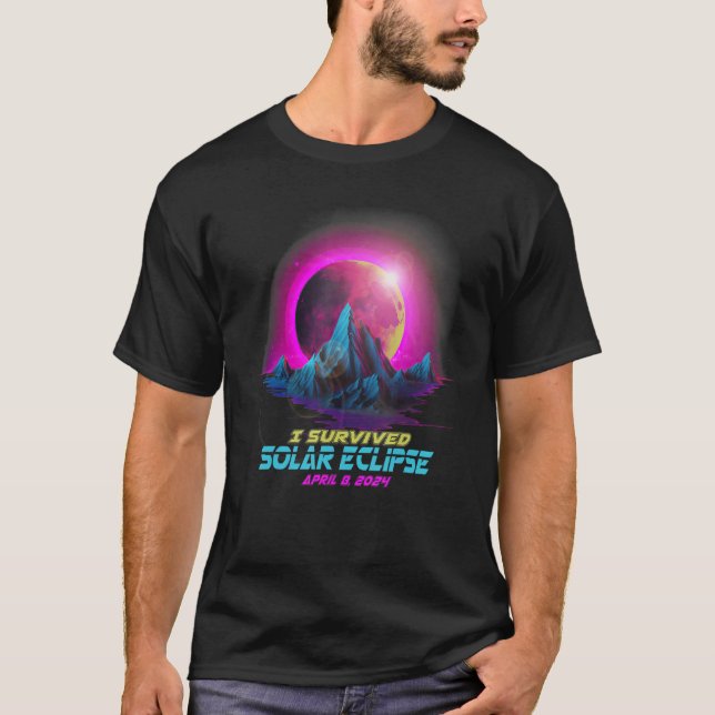 Pastel Goth Vaporwave I Survived Total Solar Eclip T Shirt (Framsida)