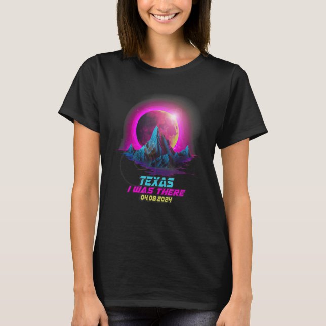 Pastel Goth Vaporwave Total Solar Eclipse 2024 Tex T Shirt (Framsida)