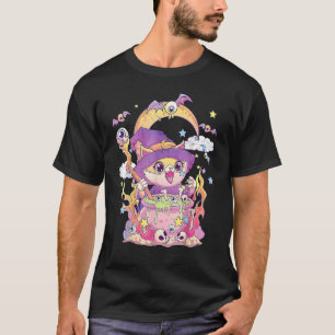 Pastel Goth Wiccan Cute Creepy Witchy Cat Hall T Shirt