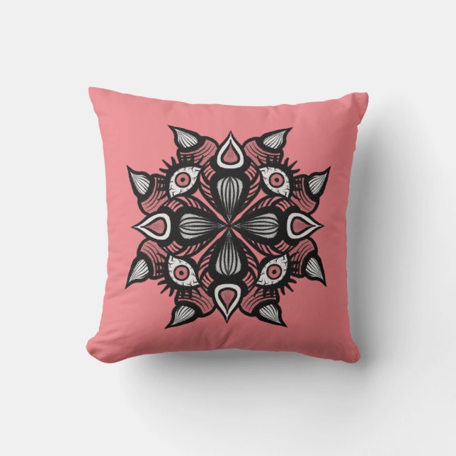 Pastel Goth Witch Design - Black Rosa Monster Kudde (Framsida)