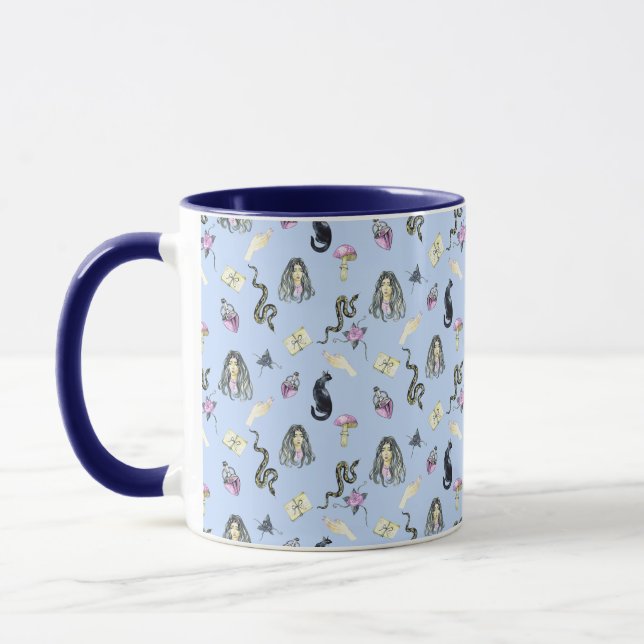Pastel Gothic Story Mönster Mugg (Vänster)