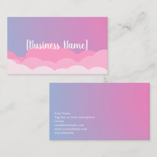 Pastel Gradient Business Card with Clouds | Custom Visitkort