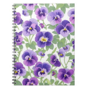 Pastel Graphic Lila Pansies Anteckningsbok