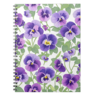 Pastel Graphic Lila Pansies Anteckningsbok