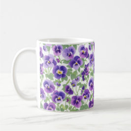Pastel Graphic Lila Pansies Kaffemugg