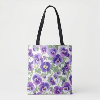 Pastel Graphic Lila Pansies Tygkasse