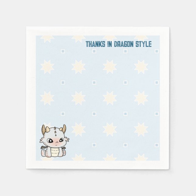 Pastel grått blue baby drake pappersservett (Framsidan)