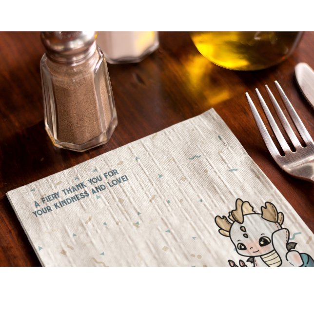 Pastel Grått Blue Cake Baby Dragon Pappersservett (Skapare uppladdad)