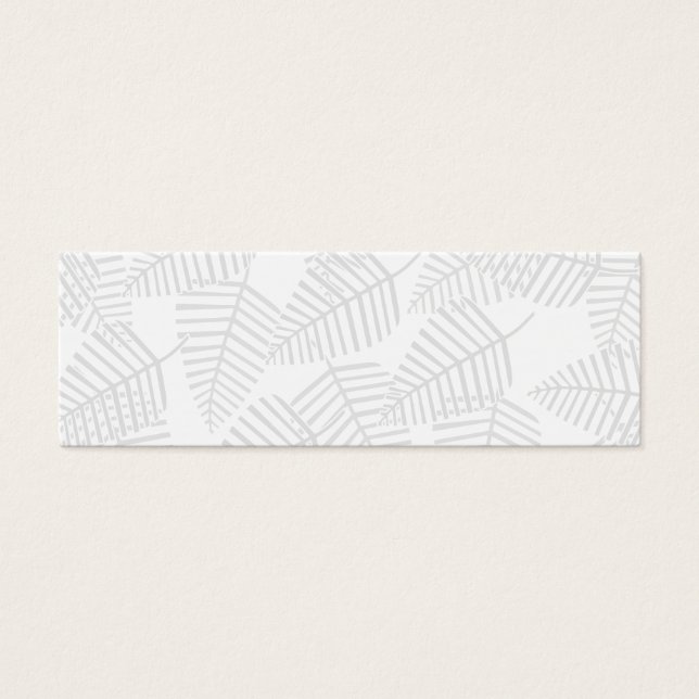 Pastel Grått Löv. Litet Visitkort (Framsidan)