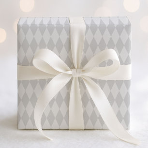 Pastel Grått och White Harlequin Mönster Presentpapper