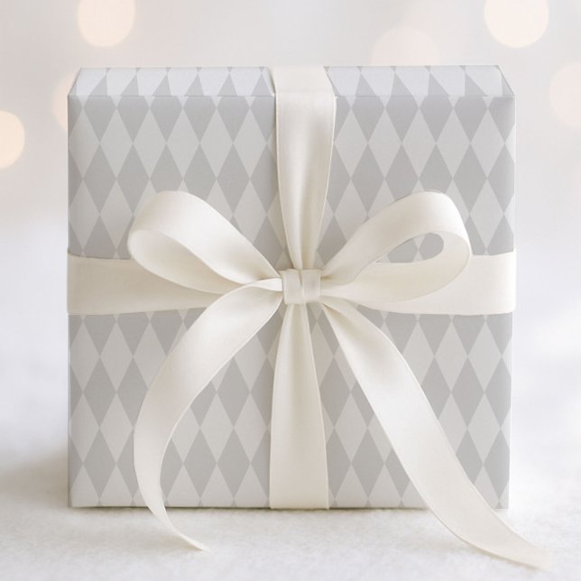 Pastel Grått och White Harlequin Mönster Presentpapper (Skapare uppladdad)