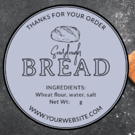 Pastel Grått Sourdough Bread Tack Sticker Runt Klistermärke
