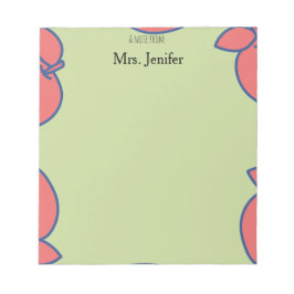 Pastel Green and Red Apple Notepad Anteckningsblock