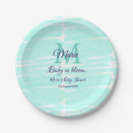 Pastel green baby in bloom monogram baby shower te