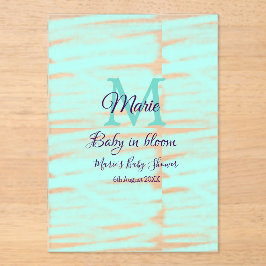 Pastel green baby in bloom monogram baby shower te