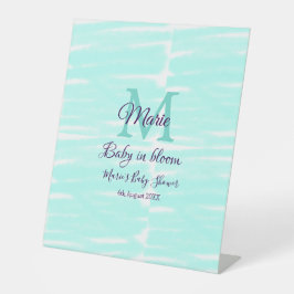 Pastel green baby in bloom monogram baby shower te