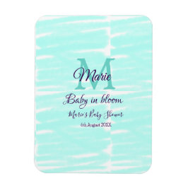 Pastel green baby in bloom monogram baby shower te magnet
