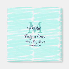 Pastel green baby in bloom monogram baby shower te magnet