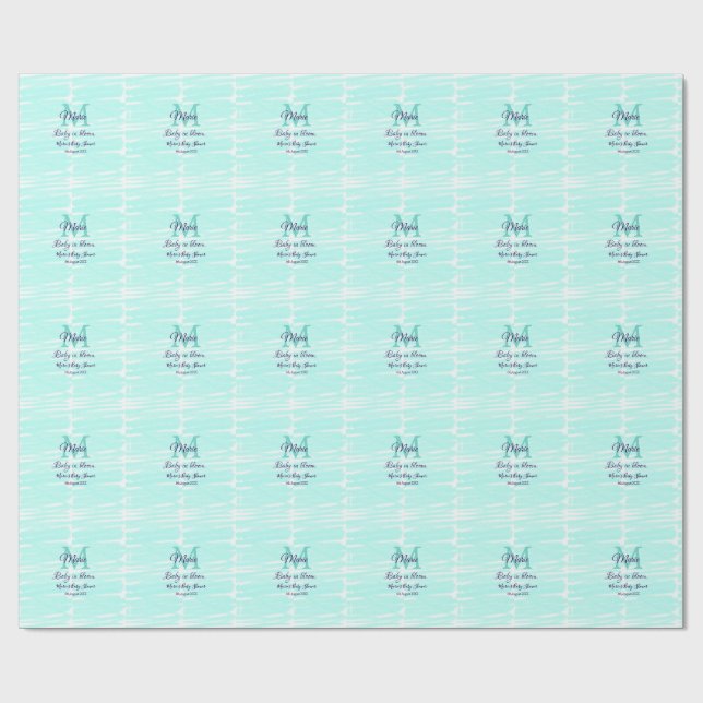 Pastel green baby in bloom monogram baby shower te presentpapper (Platt)