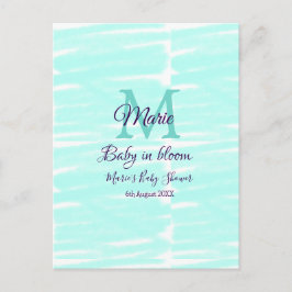 Pastel green baby in bloom monogram baby shower te vykort