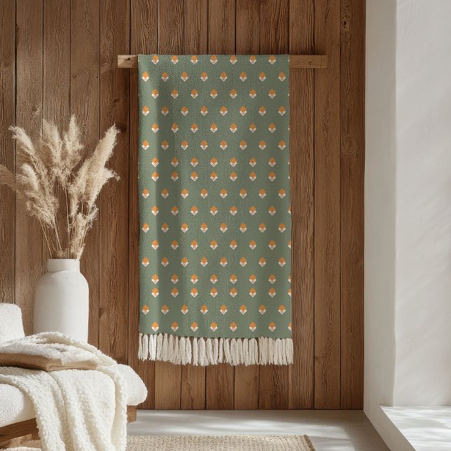 Pastel Green Blanket Groovy 70s Floral Accent Fleecefilt (Pastel Green Blanket Groovy 70s Floral Accent)