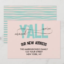 Pastel Green We Moved Y'all Moving Announcement Inbjudningar