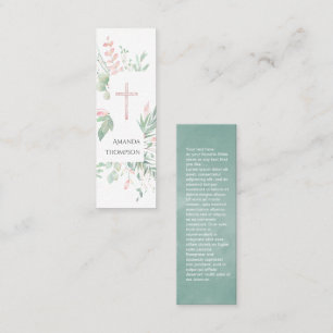 Pastel Grey Confirmation Bookmark Mini Visitkort