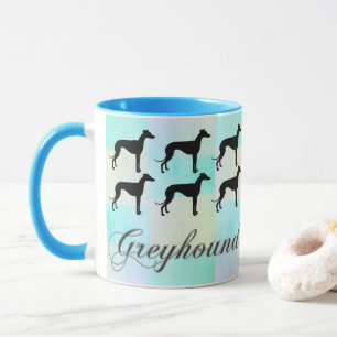 Pastel Greyhound Silhouette Mugg
