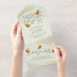 Pastel Grönt A Little Cutie Orange Baby Shower