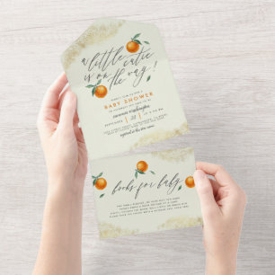 Pastel Grönt A Little Cutie Orange Baby Shower
