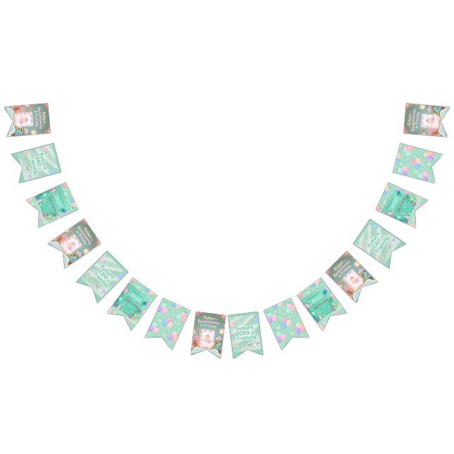 Pastel Grönt Baby Birthday Bunting Flaggor (Alla)