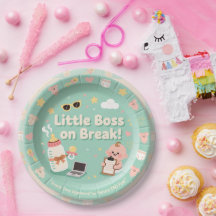 Pastel grönt Baby Birthday Papprare Tallrikar