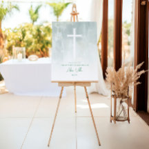 Pastel Grönt Baptism Välkomstskylt Skum