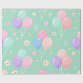 Pastel Grönt Barns födelsedag Wrapping Papper Presentpapper