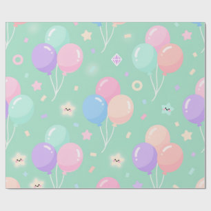 Pastel Grönt Barns födelsedag Wrapping Papper Presentpapper