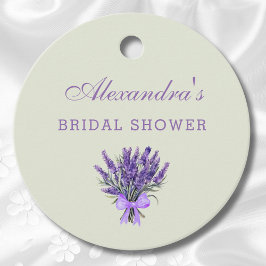 Pastel Grönt Blommigt Bow Lavender Möhippa Gåvor Etiketter