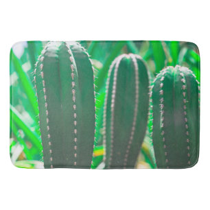 Pastel Grönt cactus plant löv Badrumsmatta