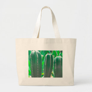 Pastel Grönt cactus plant löv Jumbo Tygkasse
