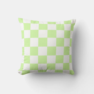 Pastel Grönt Checkated Gingham Mönster Kudde