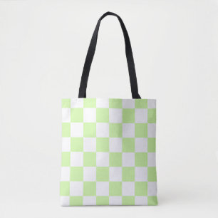 Pastel Grönt Checkated Gingham Mönster Tygkasse